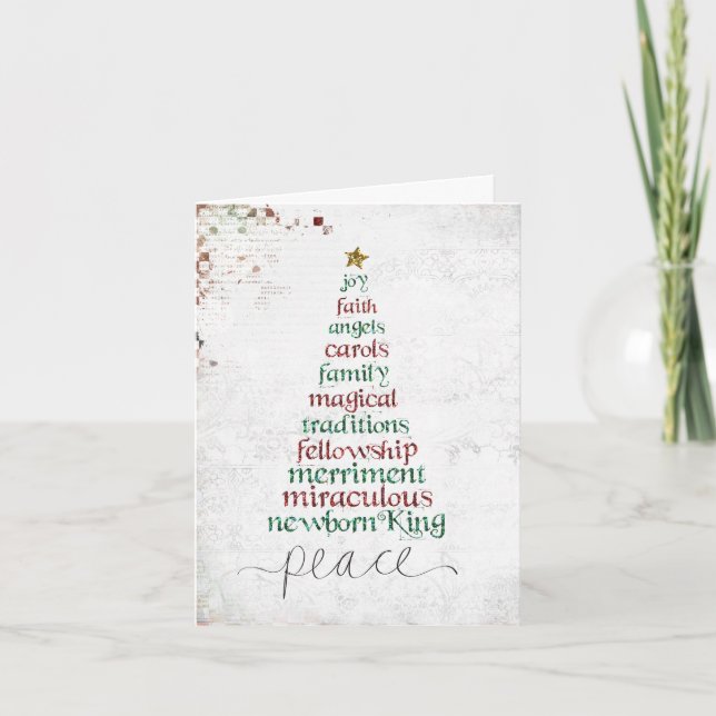 Weihnachtsbaum e atcard feiertagskarte (Vorderseite)