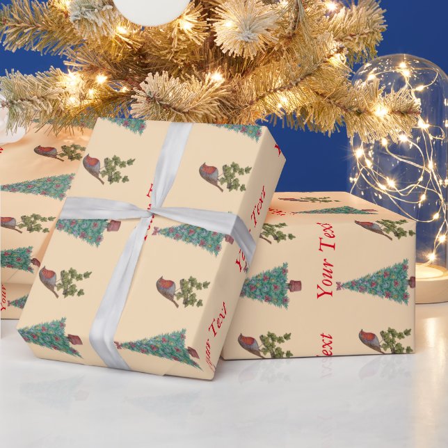 Weihnachtsbaum-Efeu-Blätter saisonal Geschenkpapier (Feiertage)