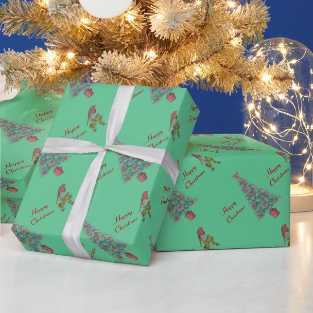 Weihnachtsbaum-Efeu saisonal Geschenkpapier (Feiertage)