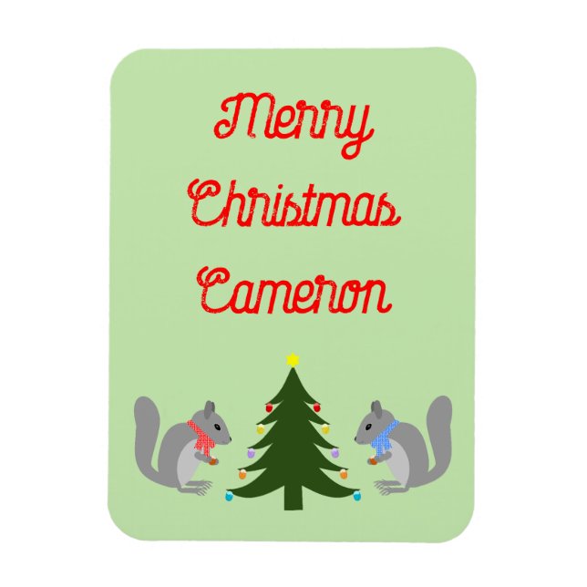 Weihnachtsbaum Eichhörnchen nach Maß dekorieren Magnet (Vertikal)