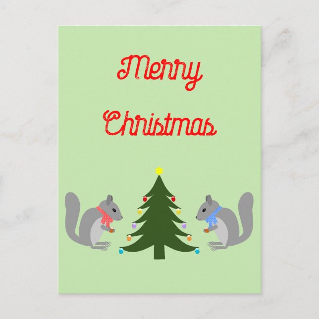 Weihnachtsbaum Eichhörnchen nach Maß dekorieren Postkarte (Vorderseite)