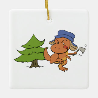 Weihnachtsbaum-Einkaufsverzierung T. Rex Keramikornament