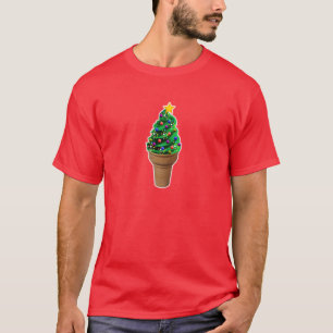 Weihnachtsbaum-Eiscreme-T-Shirt der Männer T-Shirt
