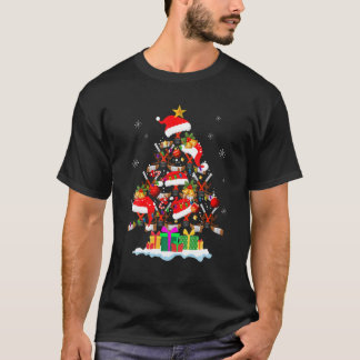 Weihnachtsbaum Eishockey Ball Weihnachtsmannmütze  T-Shirt