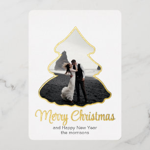 Weihnachtsbaum Eleganz 5" x 7" Folien-Einladung Folieneinladung