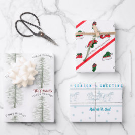 Weihnachtsbaum Elf Sleigh Pferd Custom Geschenkpapier Set