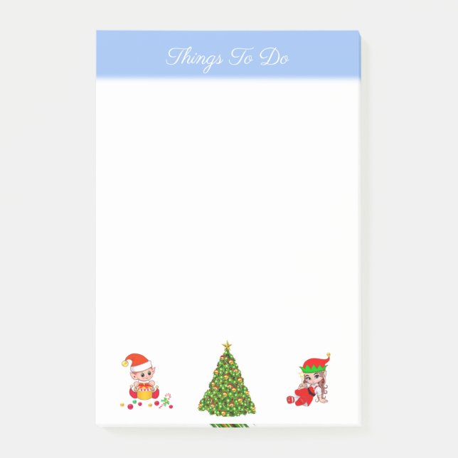 Weihnachtsbaum & Elfen Dinge tun, um Post-it-Notiz Post-it Klebezettel (Vorderseite)