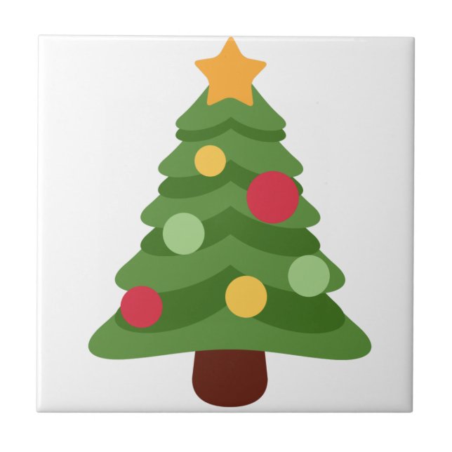 Weihnachtsbaum Emojis Fliese (Vorderseite)