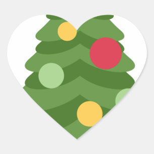 Weihnachtsbaum Emojis Herz-Aufkleber