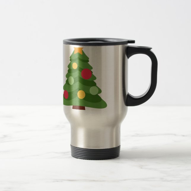 Weihnachtsbaum Emojis Reisebecher (Rechts)
