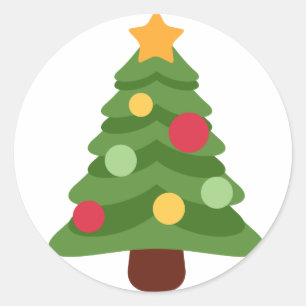 Weihnachtsbaum Emojis Runder Aufkleber