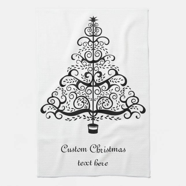 Weihnachtsbaum Entdeckungsreise zur Viktorianische Geschirrtuch (Vertikal)