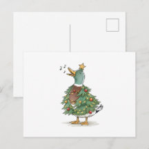 Weihnachtsbaum-Ente singt für lustige Feiertagslie