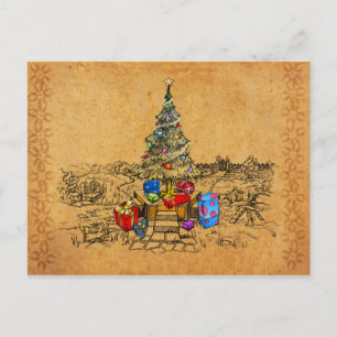 Weihnachtsbaum-Erinnerungen Feiertagspostkarte