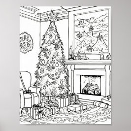 Weihnachtsbaum - Erwachsenenfarben Poster