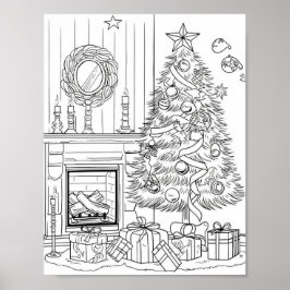 Weihnachtsbaum - Erwachsenenfarben Poster