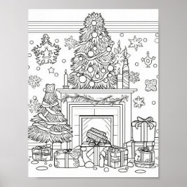 Weihnachtsbaum - Erwachsenenfarben Poster