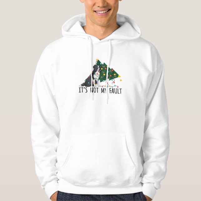 Weihnachtsbaum Es ist nicht mein Fault Border Coll Hoodie (Vorderseite)