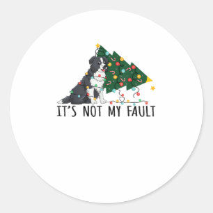 Weihnachtsbaum Es ist nicht mein Fault Border Coll Runder Aufkleber