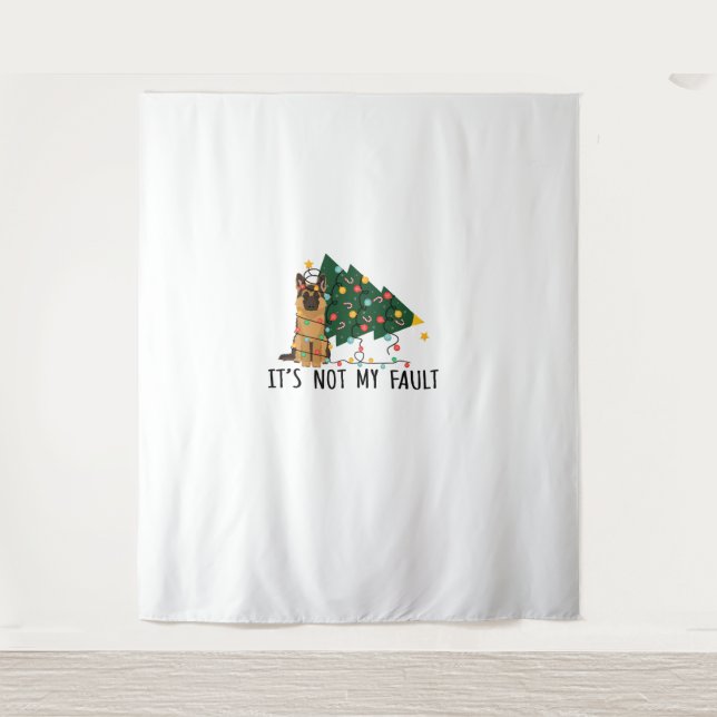 Weihnachtsbaum Es ist nicht mein Fault German Shep Wandteppich (Vorderseite)