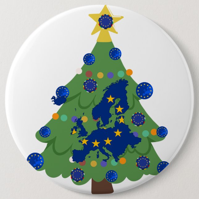Weihnachtsbaum - Europäische Gewerkschaft | EU Eur Button (Vorderseite)