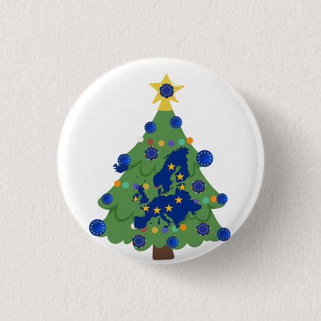 Weihnachtsbaum - Europäische Gewerkschaft | EU Eur Button (Vorderseite)