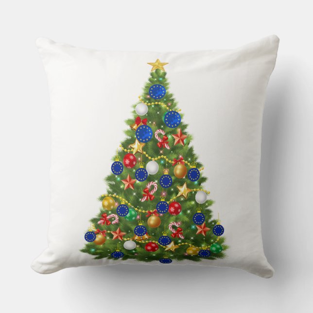 Weihnachtsbaum - Europäische Gewerkschaft | EU Eur Kissen (Vorderseite)