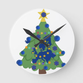 Weihnachtsbaum - Europäische Gewerkschaft | EU Eur Runde Wanduhr
