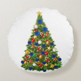 Weihnachtsbaum - Europäische Gewerkschaft | EU Eur Rundes Kissen