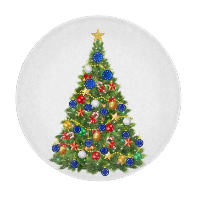Weihnachtsbaum - Europäische Gewerkschaft | EU Eur Schneidebrett (Vorderseite)
