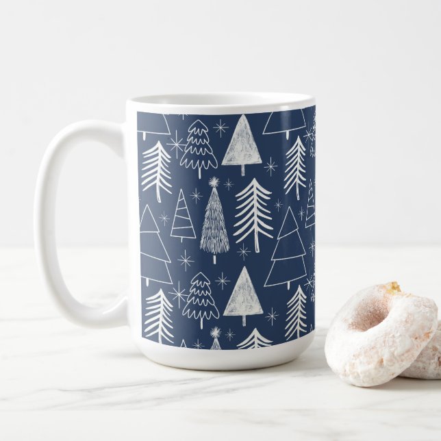 Weihnachtsbaum - Evergreen Tree - Pine Tree Blue Kaffeetasse (Mit Donut)