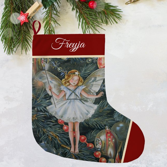 Weihnachtsbaum Fairy Strumpf, Personalisiert Großer Weihnachtsstrumpf (Christmas Tree Fairy Stocking)