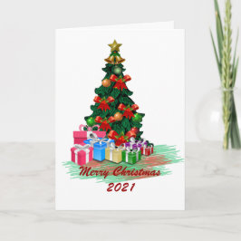 Weihnachtsbaum-Faltkarte Karte