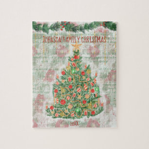 Weihnachtsbaum Familie Xmas Eve Spaß Puzzle