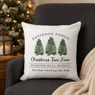 Weihnachtsbaum-Familienferien Kissen