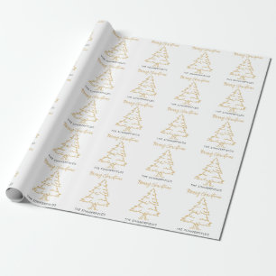 Weihnachtsbaum Familienname Schriftzug Feiertag Geschenkpapier