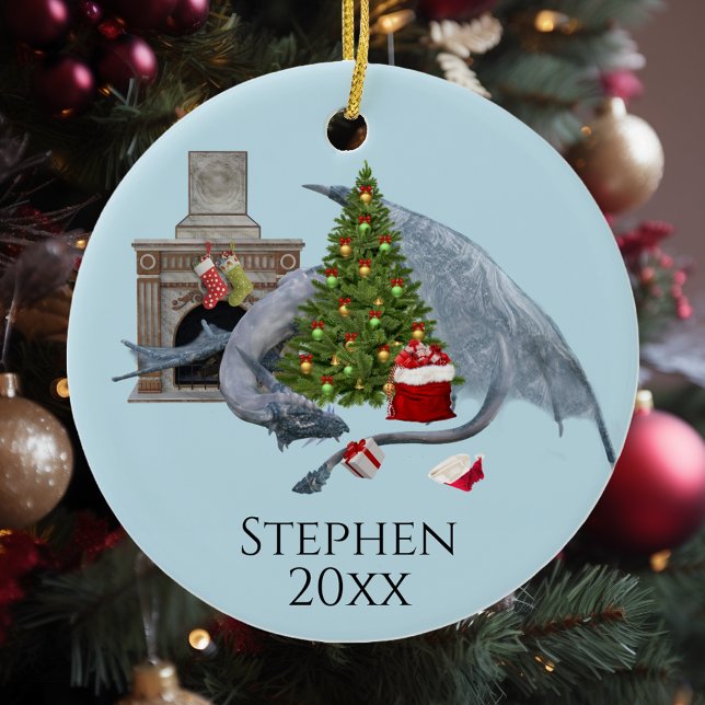 Weihnachtsbaum Fantasy Dragon Keramik Ornament (Von Creator hochgeladen)