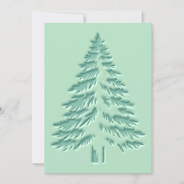 Weihnachtsbaum Faux-Prägung Distressed Grün Feiertagskarte (Vorderseite)