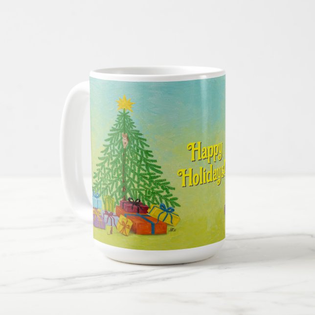 Weihnachtsbaum-Feiertag Kaffeetasse (Vorderseite Links)