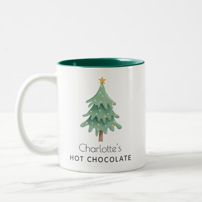 Weihnachtsbaum Feiertage Custom Zweifarbige Tasse (Links)
