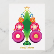 Weihnachtsbaum-Feiertags-Folie Gold Postkarte