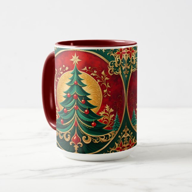 Weihnachtsbaum-Feiertags-Tasse Tasse (Vorderseite Links)