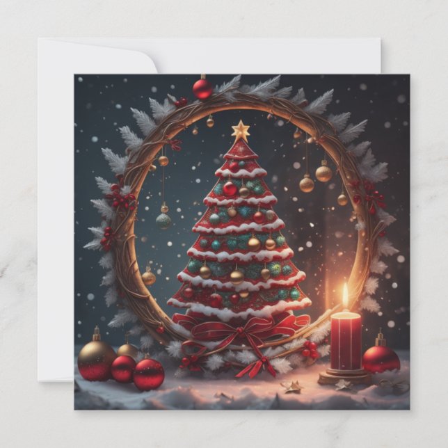 Weihnachtsbaum Feiertagskarte (Vorderseite)