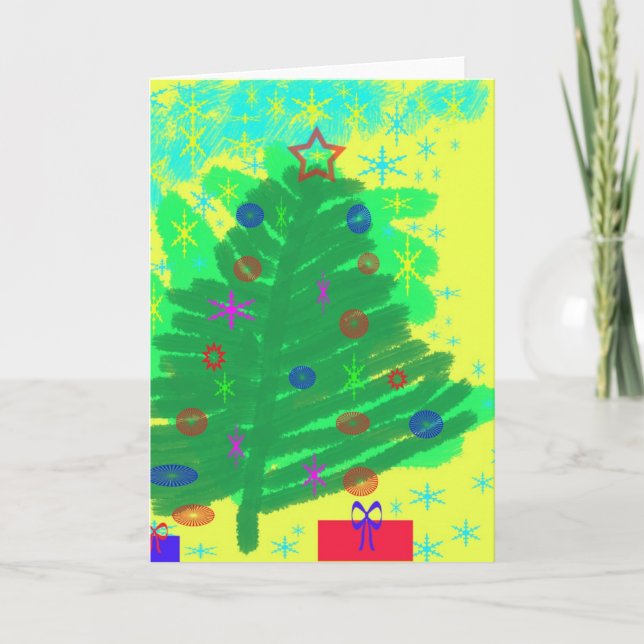 Weihnachtsbaum Feiertagskarte (Vorderseite)