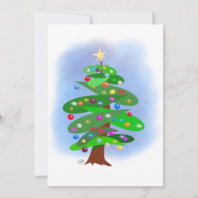 Weihnachtsbaum Feiertagskarte (Vorderseite)