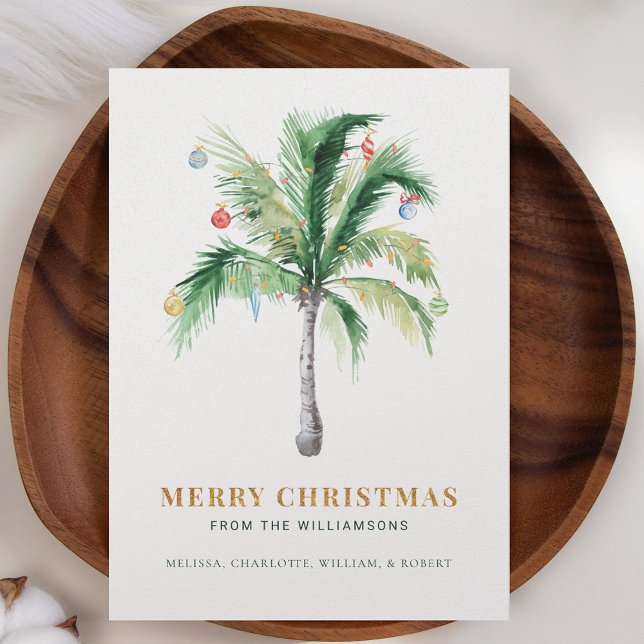 Weihnachtsbaum Feiertagskarte (Christmas Palm Tree Coastal Holiday Greetings Card)