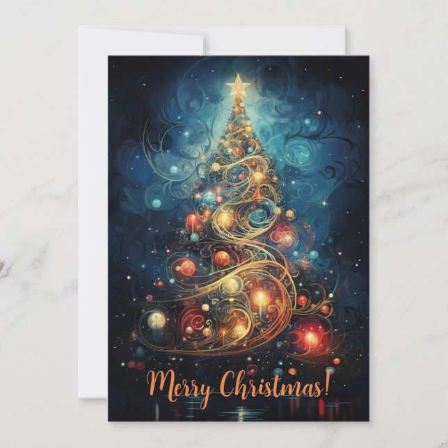 Weihnachtsbaum Feiertagskarte (Vorderseite)