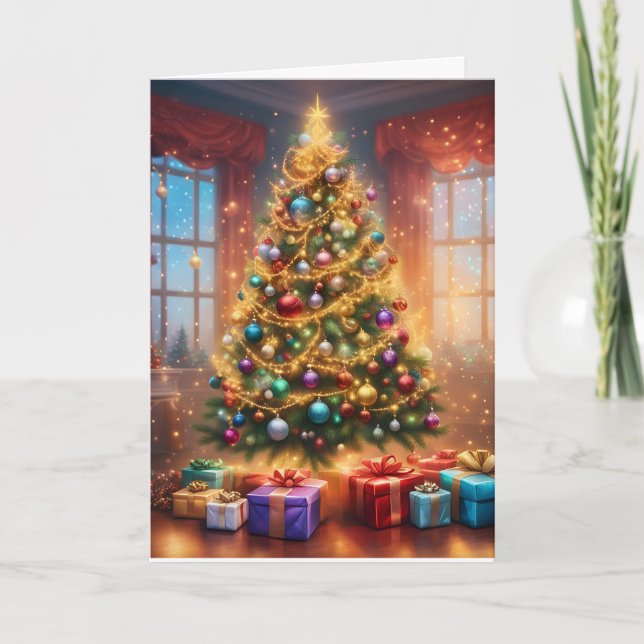Weihnachtsbaum Feiertagskarte (Vorderseite)