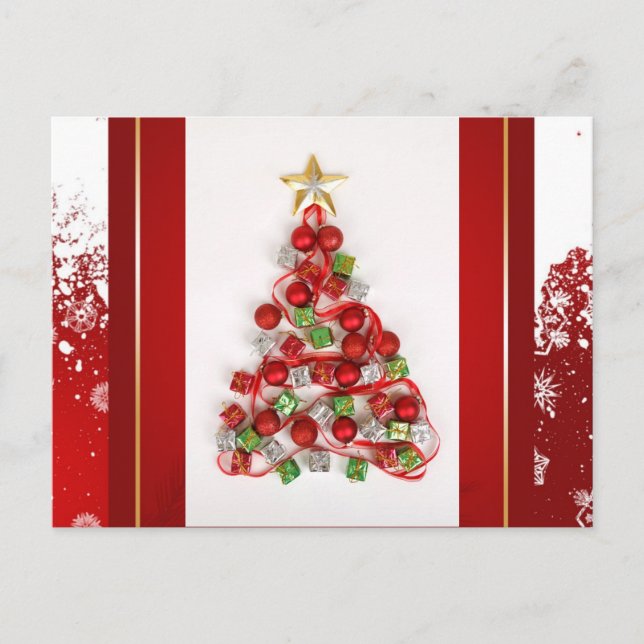 Weihnachtsbaum Feiertagspostkarte (Vorderseite)