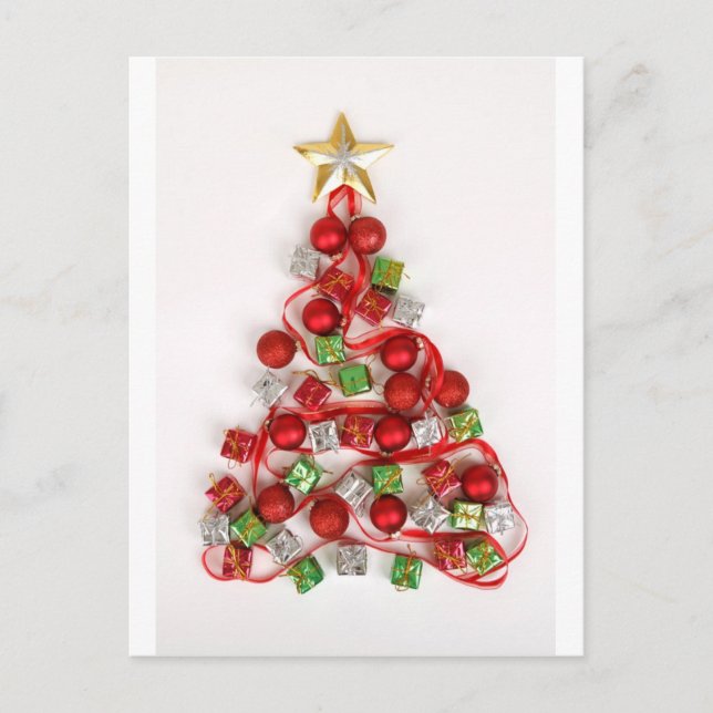 Weihnachtsbaum Feiertagspostkarte (Vorderseite)